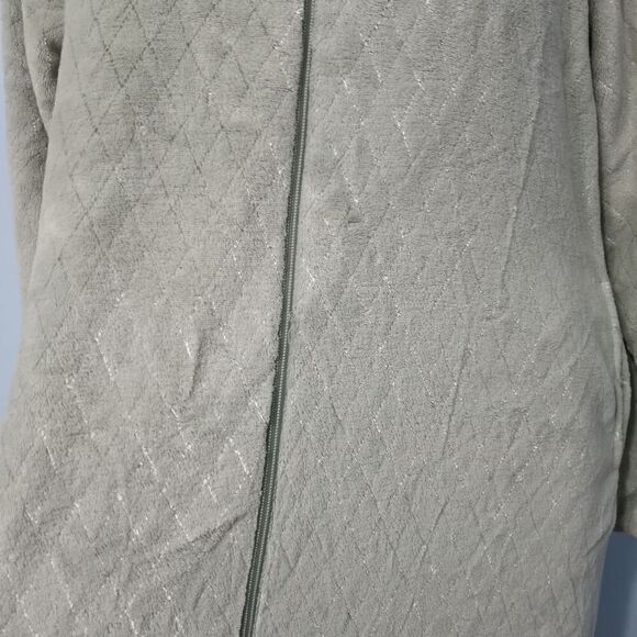 Vintage Oscar Dela Renta Full Zip Night Robe Maxi Mint Green Small/Medium - Picture 9 of 12